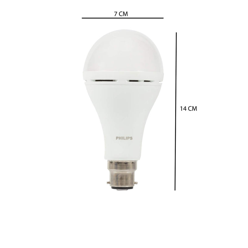 Philips Base B22 Inverter Bulb 9 and12 Watt Combo Rechargeable Emergency LED Bulb (Cool Daylight) - White (Pack of 2)