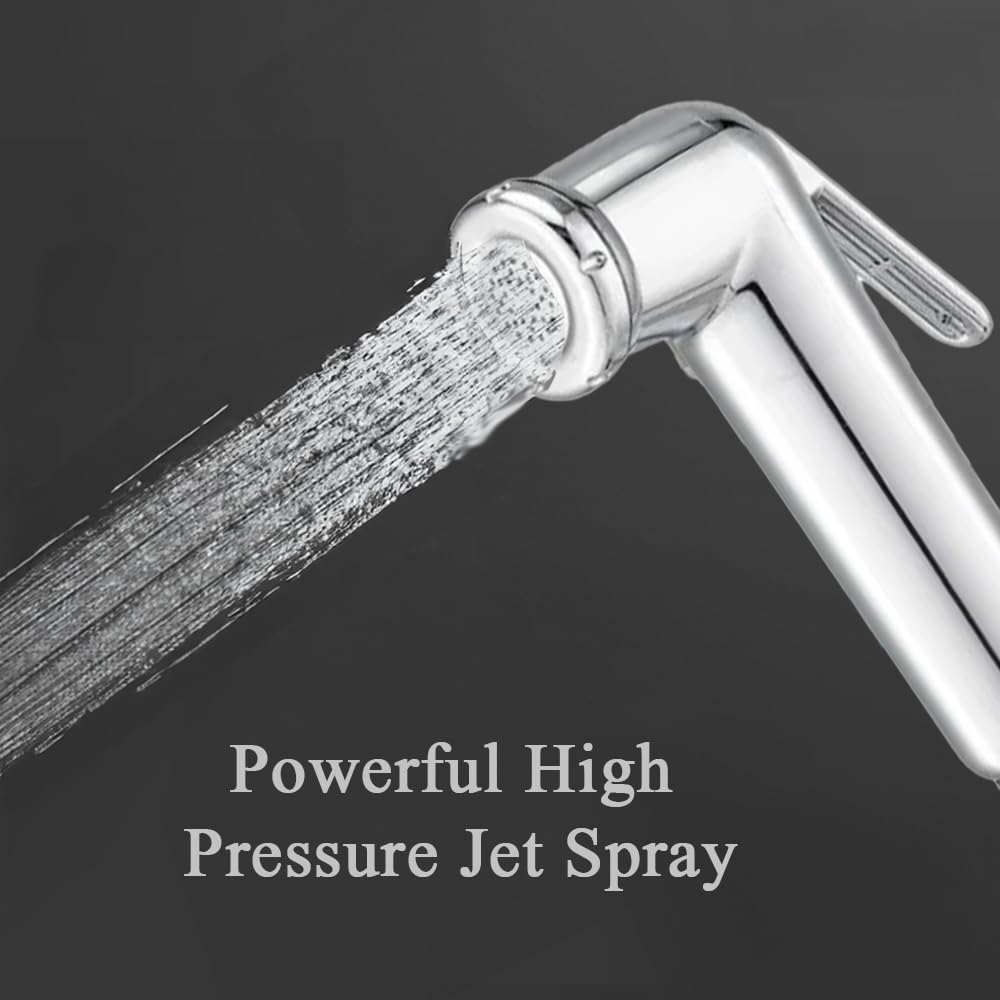 HOUZA Jaguar ABS Health Faucet Without Hose Pipe and Wall Hook | Jet Spray for Toilet | Jet Spray Gun | Health Faucet Gun Only (Chrome Finish)