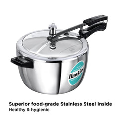 Hawkins 7 Litre Triply Stainless Steel Pressure Cooker,Wide Cooker, Inner Lid Cooker, Silver (HSST7W)