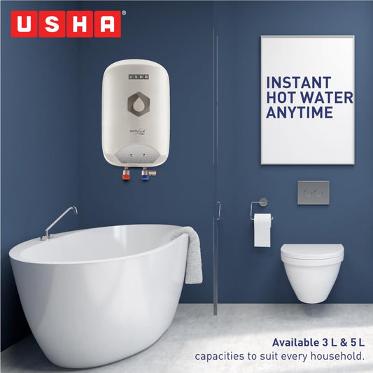 Usha Instafesh Neo 3 Litre Instant Water Heater (White), Wall Mounting