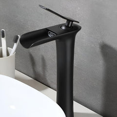 Plantex Designer Pure Brass High Neck Pillar Water Tap for Wash Basin/Single Handle Hot & Cold Basin Mixer (Black)-3