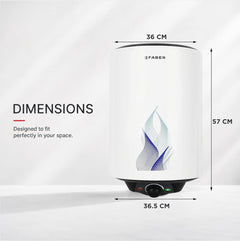 Faber Jazz 25L Storage Water Heater |Glass Line Tank with 7 Year warranty| Free pipe and Installation| 8 Bar Pressure, T
