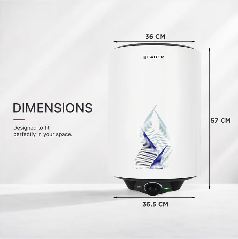 Faber Jazz 25L Storage Water Heater |Glass Line Tank with 7 Year warranty| Free pipe and Installation| 8 Bar Pressure, T