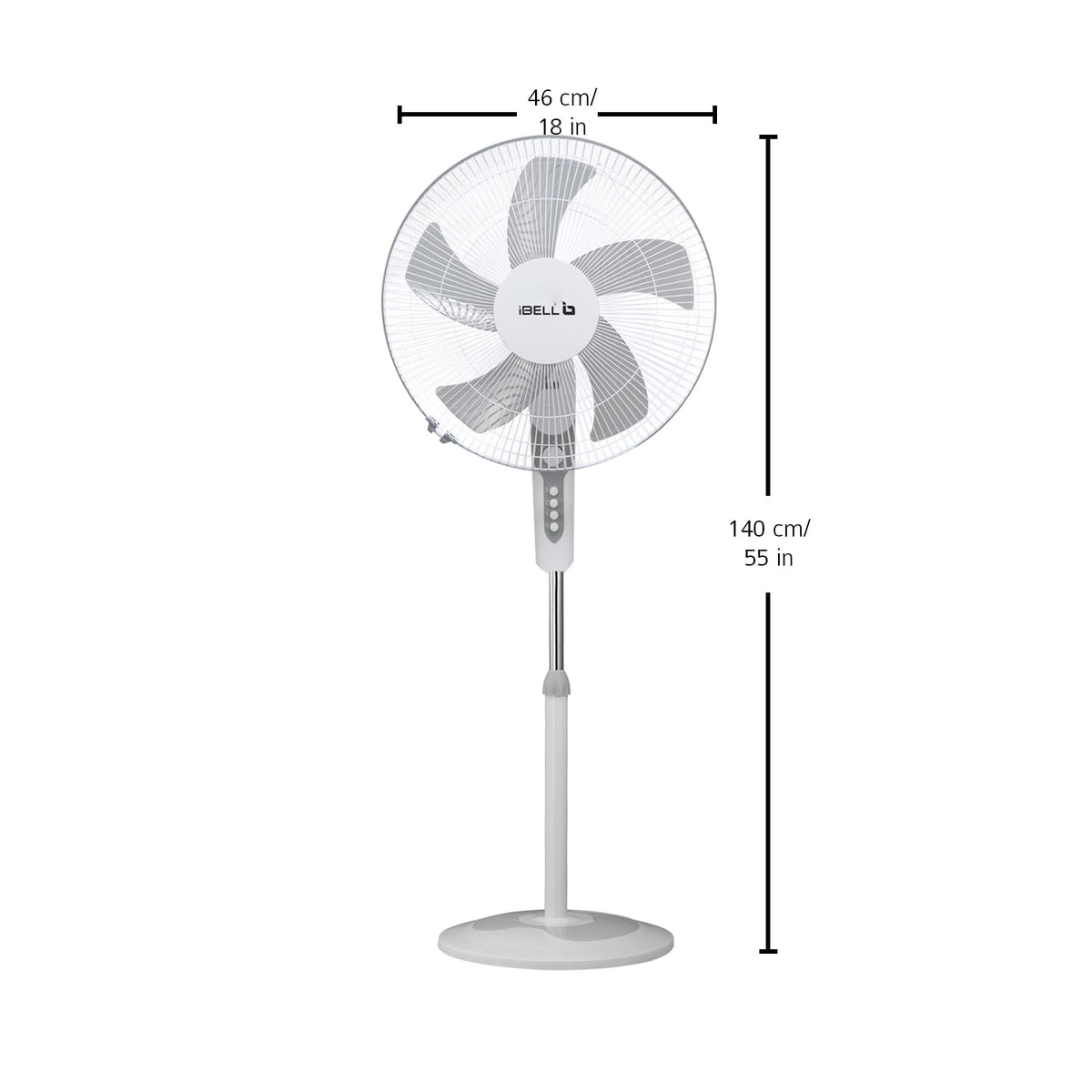 IBELL CHROME10 Pedestal Fan with Timer, 5 Leaf, 406mm, High Speed Motor-6