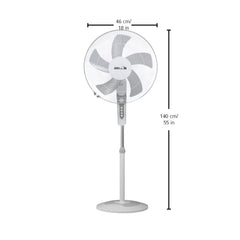 IBELL CHROME10 Pedestal Fan with Timer, 5 Leaf, 406mm, High Speed Motor-6