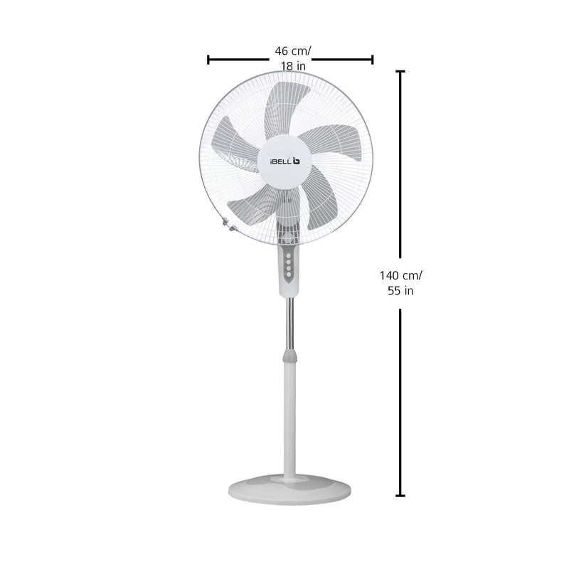IBELL CHROME10 Pedestal Fan with Timer, 5 Leaf, 406mm, High Speed Motor-6