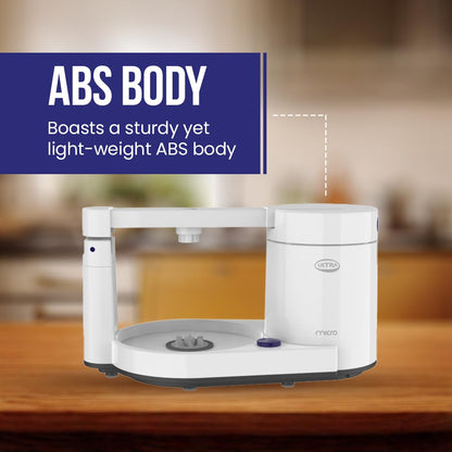 ULTRA Abs Plastic Micro 1.75 Litre Table Top Wet Grinder - White| Fast Grinding Conical Stones,85W Power & 5 Years Warranty|AISI 304 Food-Grade SS Multi Utility Cylindrical Type Drum