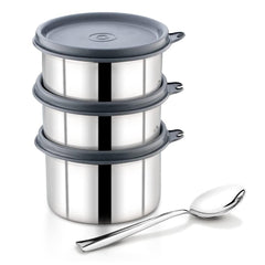 Pigeon Vibe Stainless Steel Lunch Box | SS Tiffin Box with Leak-Proof Airtight Lid
