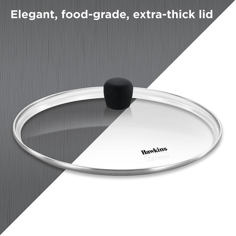 Hawkins Futura Ironman Slim Cast Iron 2.5 Litre Kadhai with Glass Lid | Lightweight, Durable & Even-Heating Deep-Fry Pan | Kadai Ideal for curries, Frying, Gravies, Snacks | Black (IMK25G)