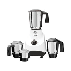 Ultra Apta Mixer Grinder - Fortune White & Black | India’s First Double ball-bearing Motor 550W High Torque with 2 Years Warranty | 204Cu Food-Grade 4 SS Jar, 3 Speed Regular + Pulse