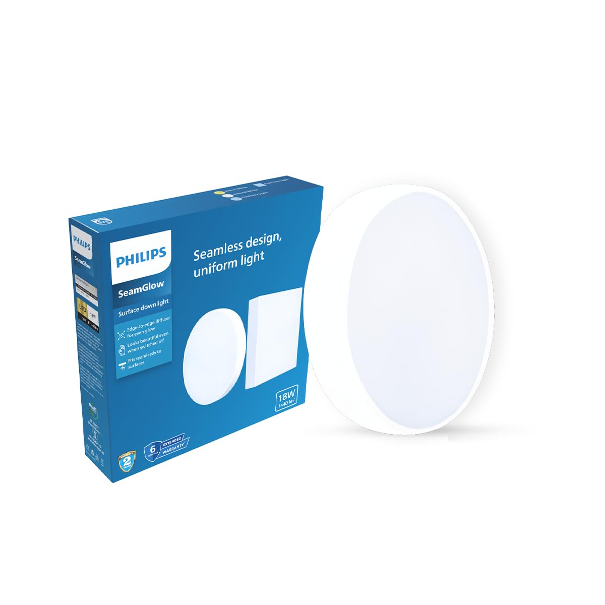 Philips 18W SeamGlow Round LED Surface Downlight
