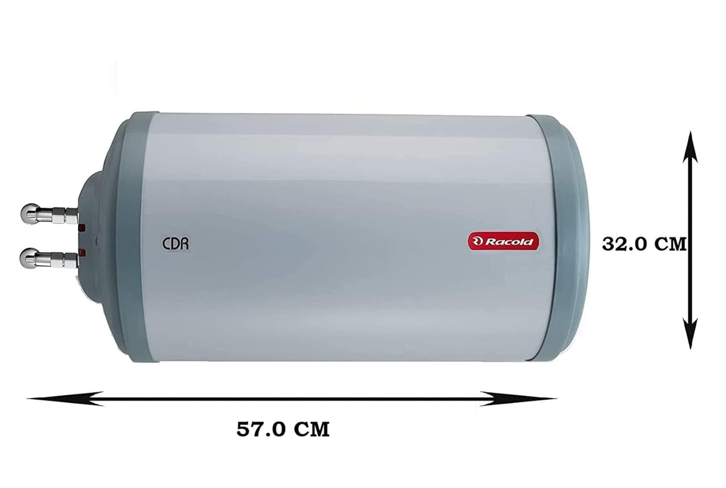 Racold CDR DLX 15ltr Horizontal (LEFT SIDE) Water Heater with Free Installation & Pipes||Fits Under False Ceilings|Titanium Enameled Coating|| Warranty:7 Yr Tank, 3 Yr Element, 2Yr Product