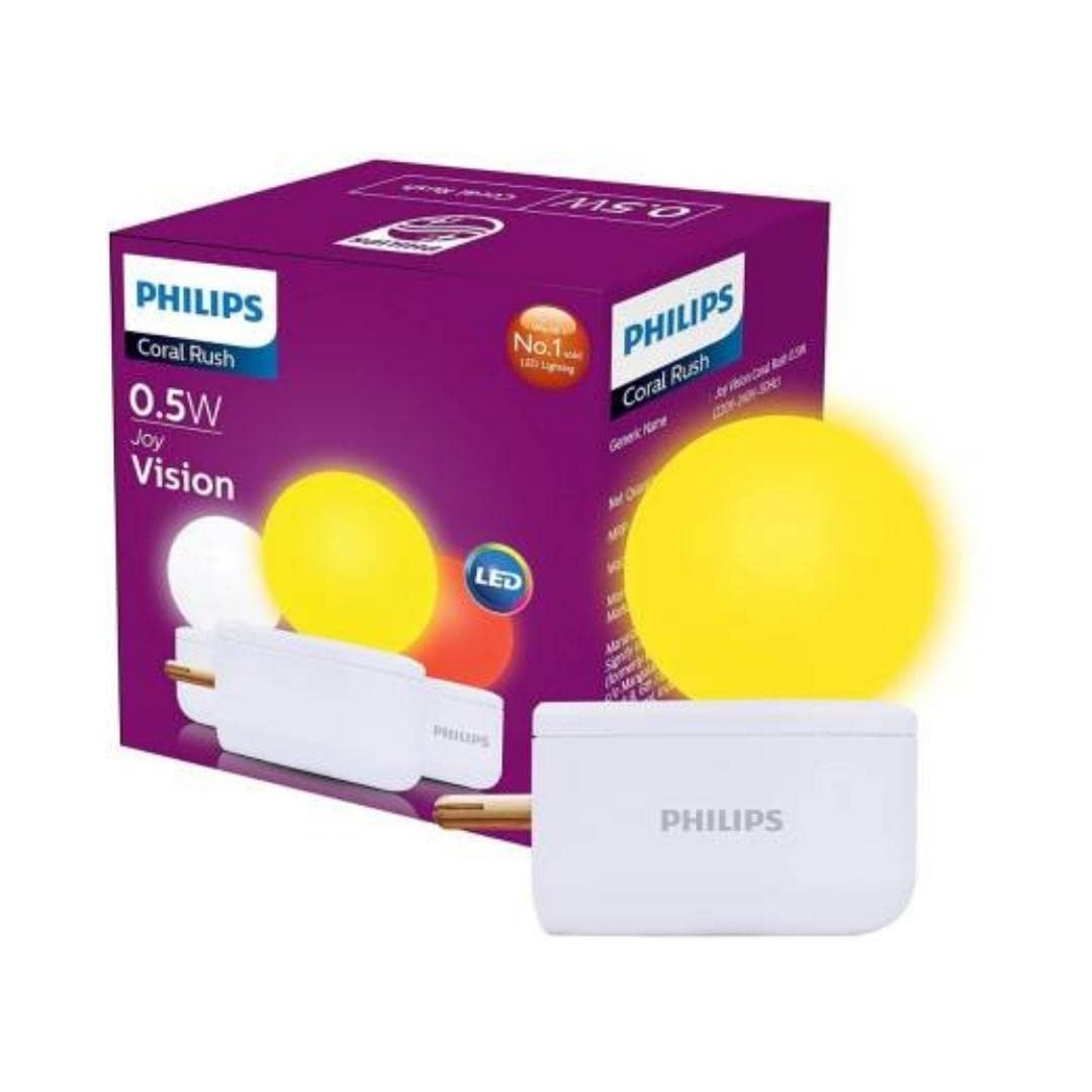 Philips Joy Vision Coral Rush 0.5-Watt LED Bulb,Pack of 3 (Box of 1 White