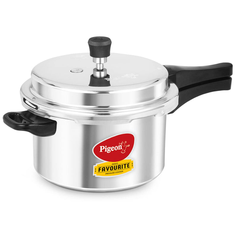 Pigeon by Stovekraft Mini Combi Aluminium Pressure Outer Lid Cooker Set, 2 and 3 Litres with Common Lid (12610) - Silver