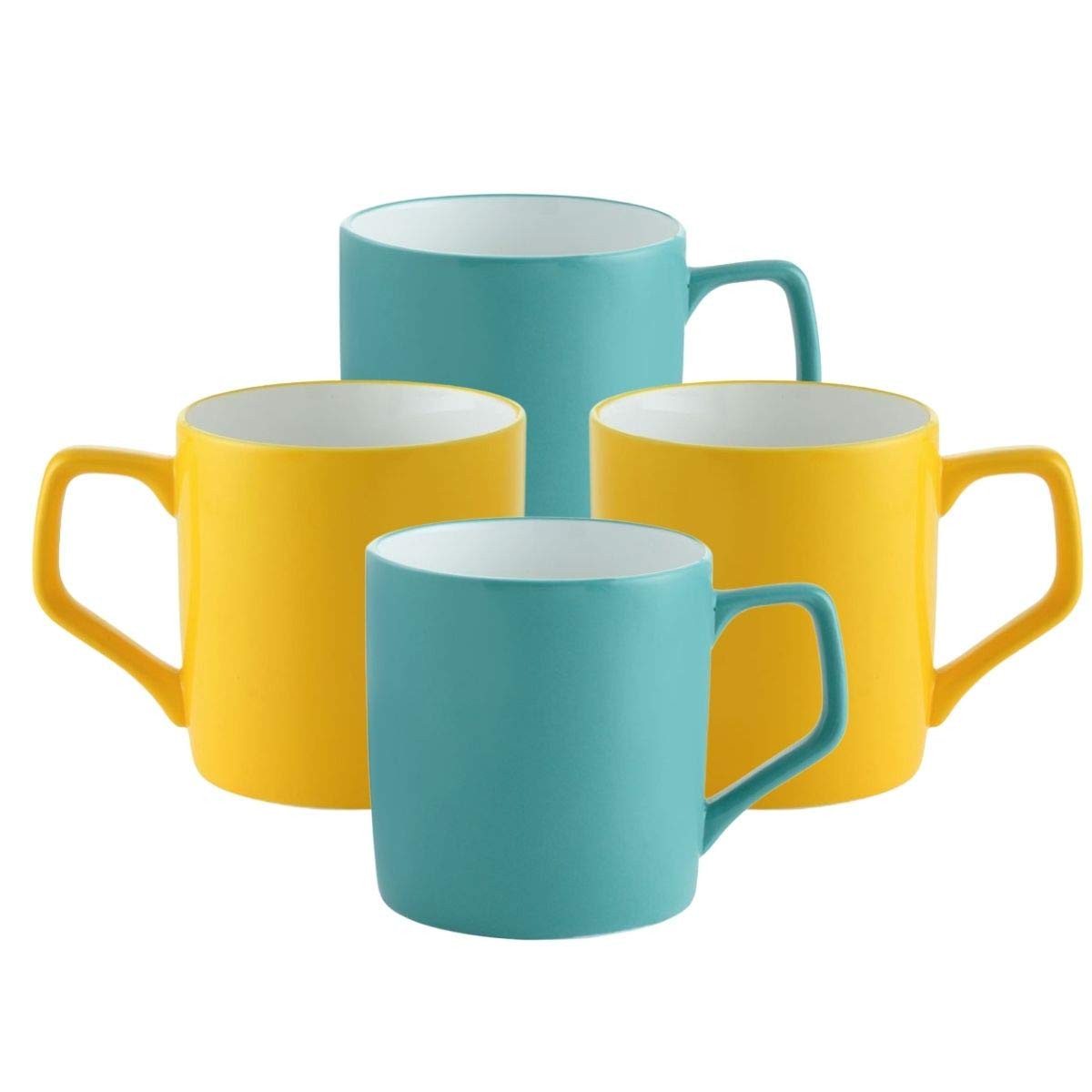 Clay Craft Diamond Coffee Mug, 160ml/5.7cm, 6-Pieces, Multicolour, Clay, Bone China, Tea Cup Set of 6, Microwave & Dishwasher Safe, Mugs for Coffee, Cups Set of 6, Mug Set, Gift Set, Ideal for Gifting