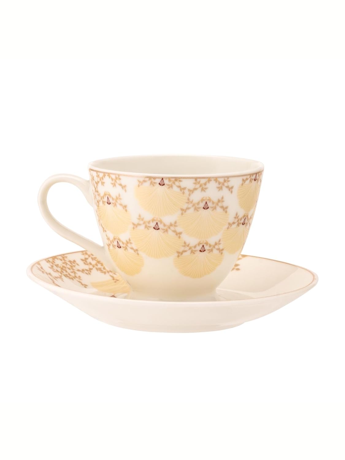 Clay Craft Fine Ceramic Cup & Saucer Set of 12-6 Cups & 6 Saucers - 180 ml Each (King Super S389)