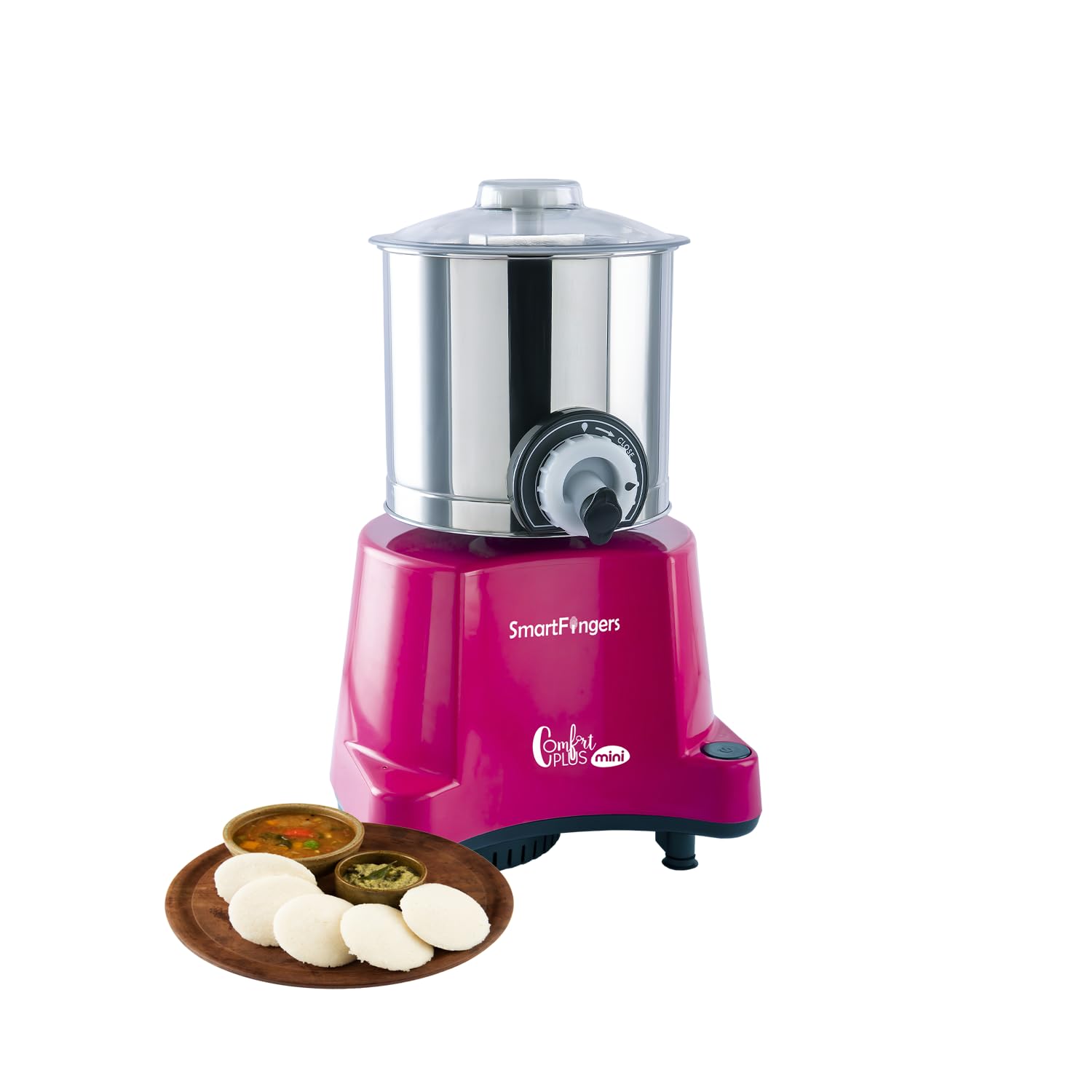 SmartFingers Comfort Plus Table Top Magic Wet Grinder 230V 50hz, 2 Liter, White, 2 Stone