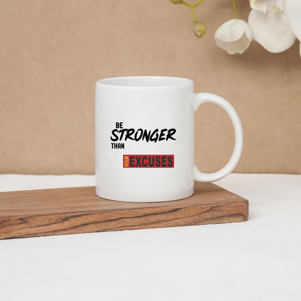 Clay Craft Fine Ceramic Start Your Morning Printed Milk/Coffee Mug 1 Piece 360 ml