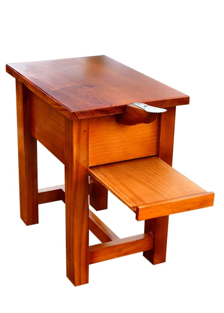 Generic Pinus Garden- Wooden Cocunut Scraper Stool Chirava - 41 Cm, 43 Cm, Multicolor