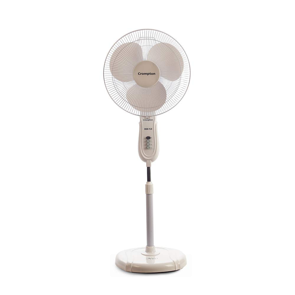 Crompton High Flo Neo High Speed 400 mm (16 inch) 50W Oscillating Pedestal Fan (KD White)-1