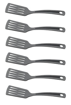 Dynore Premium Black Nylon Spatula Set of 6 – Heat Resistant Non-Stick Turner for Flipping, Mixing & Cooking Small