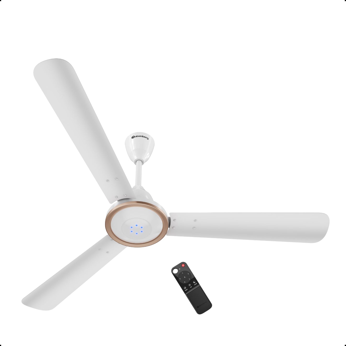 atomberg Erica Nuvo 1200mm BLDC Ceiling Fan with Remote | Award Winning Designer Fan | BEE 5 star | High Air Delivery | Low noise operation | Elegant Trims | 3 Year Warranty | Aegean Blue