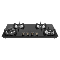 Faber Hob 90 cm 4 Burner|Auto-Ignition|Spillage Proof|Brass Burners|Metal Knobs|Pan Support|2yrs on Burner,5 Yrs Warrant