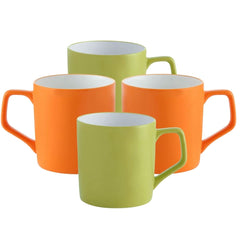 Clay Craft Fine Ceramic Yellow Solid Coffee/Tea Mugs Set of 4 - 200 ml each