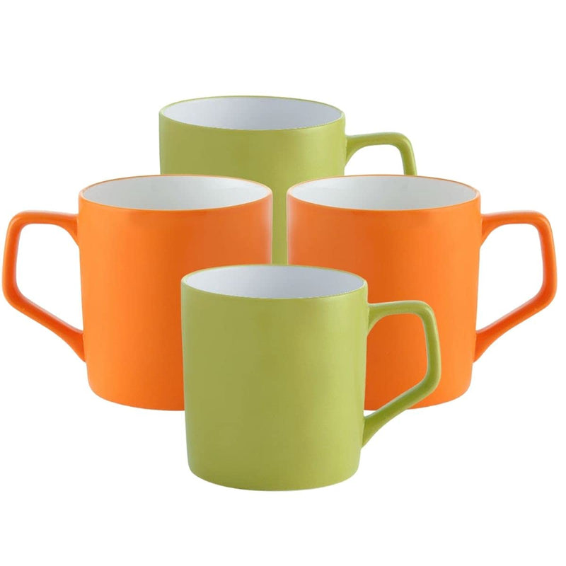 Clay Craft Fine Ceramic Yellow Solid Coffee/Tea Mugs Set of 4 - 200 ml each