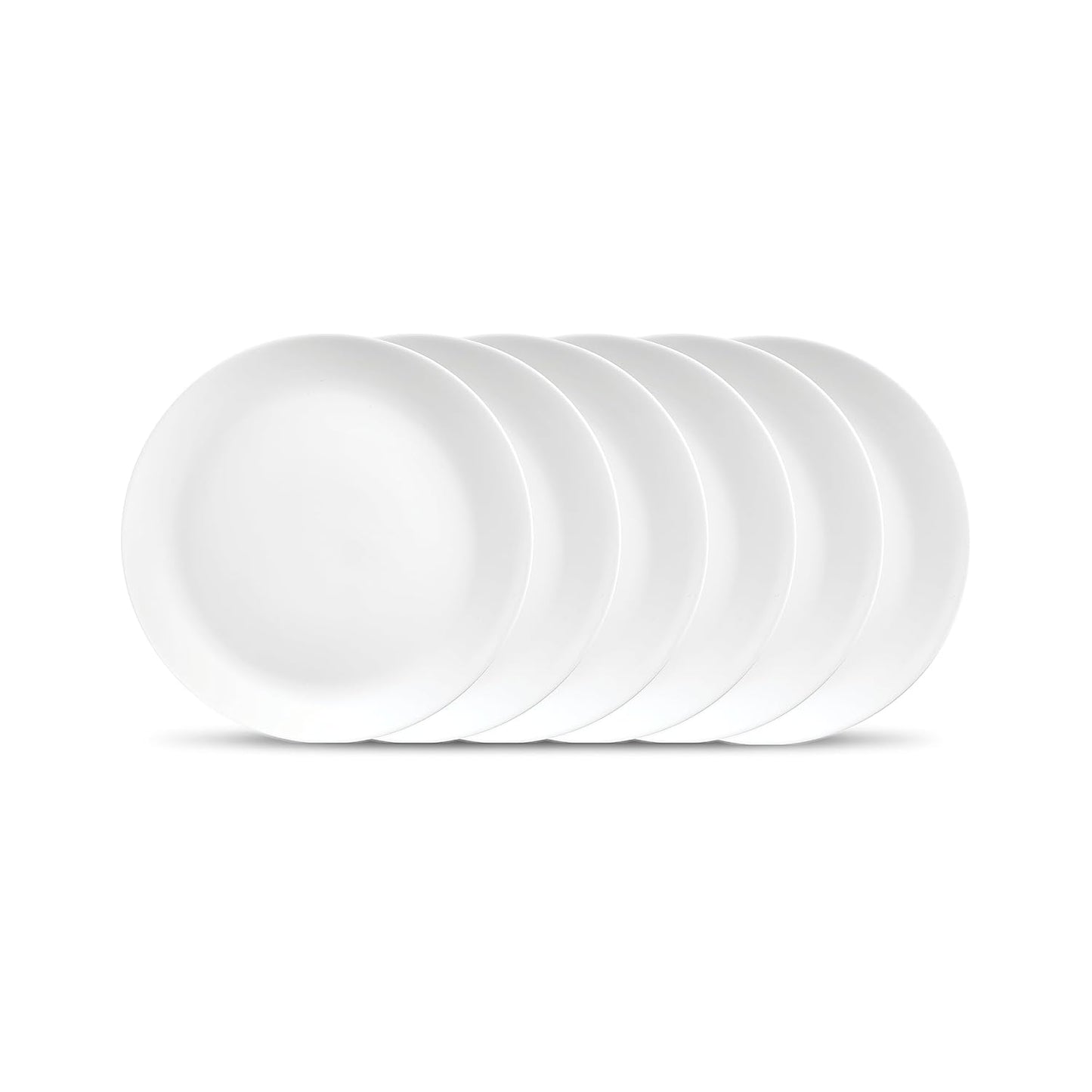 Diva by La Opala, Cosmo Collection, Opal Glass Full Plate Set 11" 6 pcs, Plainware, White
