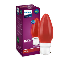 Philips LED Deco Red 0.5W Glass Candle (Pack of 2)
