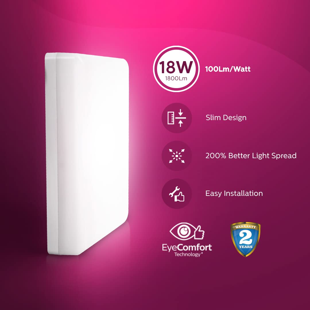 Philips 18-watt Square Surface Full Glow (Natural White, B0B1DZ68MV)