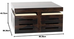 Solid Sheesham Coffee Table 4 Seater with Four Stool for Living Room Center Coffee Table for Bedroom,Cafe, Home
