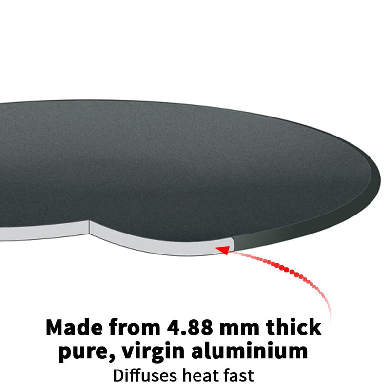 Hawkins Futura 30 cm Tava, Hard Anodised Tawa with Plastic Handle, Black (AT30P)
