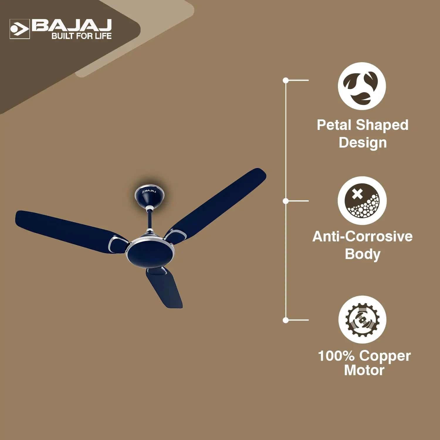 Bajaj Trendy EE 1200mm Celestial Blue Ceiling Fan