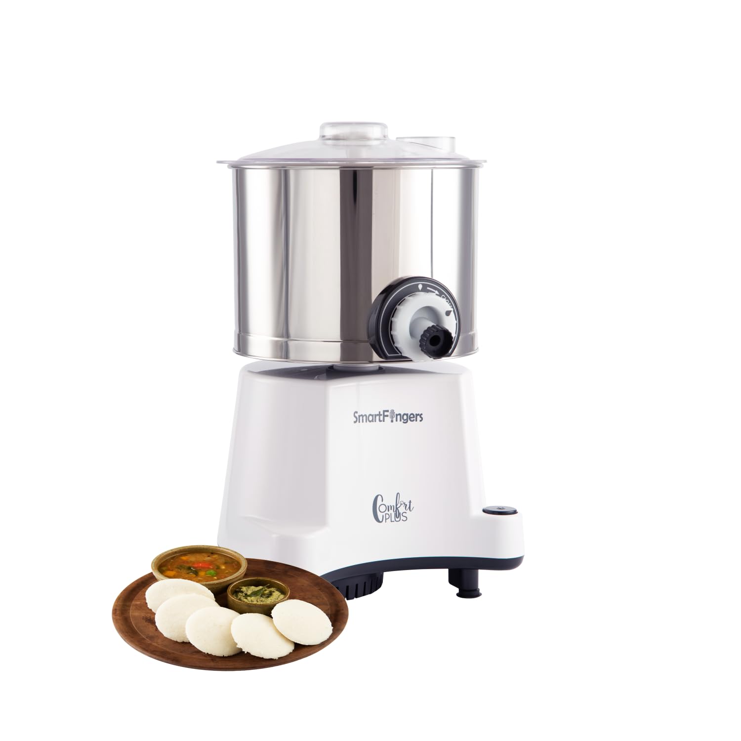 SmartFingers Comfort Plus Table Top Magic Wet Grinder 230V 50hz, 2 Liter, White, 2 Stone