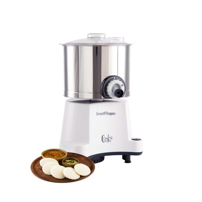 SmartFingers Comfort Plus Table Top Magic Wet Grinder 230V 50hz, 2 Liter, White, 2 Stone