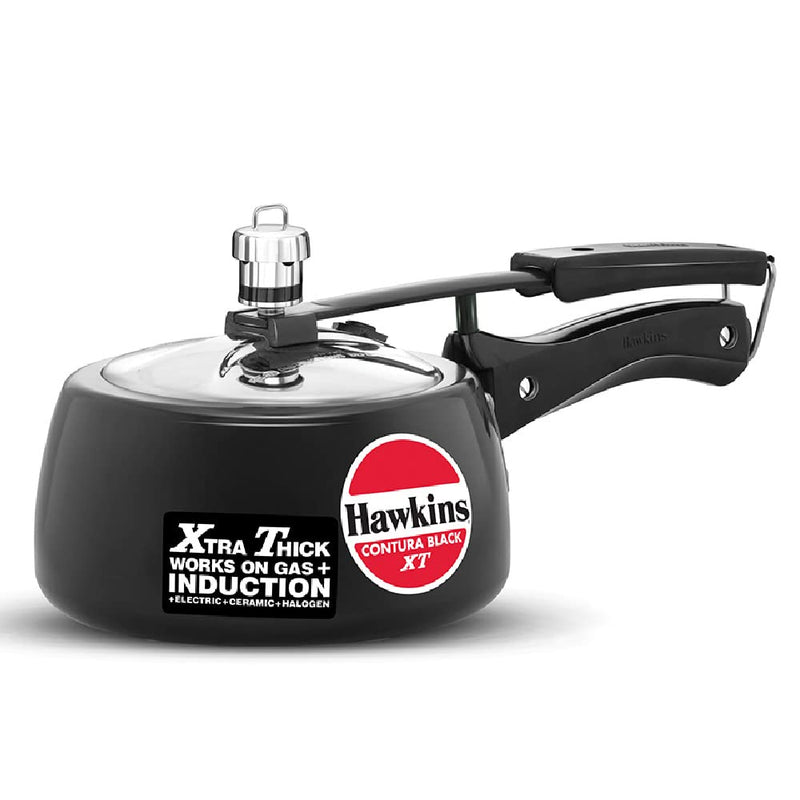 Hawkins Pressure Cooker Contura Hard Anodized Extra Thick Base for Induction, 3.5 L (Black)