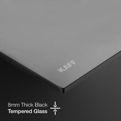 KAFF 3 Burners Built-in Hob/Hobtop For Modular kitchen -8 MM|Auto Electric Ignition Glass Top| Tornado Style Burner, Enamelled Matt Finish, Easy Grip Knobs, Toughened Glass (Black,60CM)