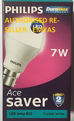 Philips Ace Saver Base B22 7-Watt LED Lamp (Pack of 5, White)