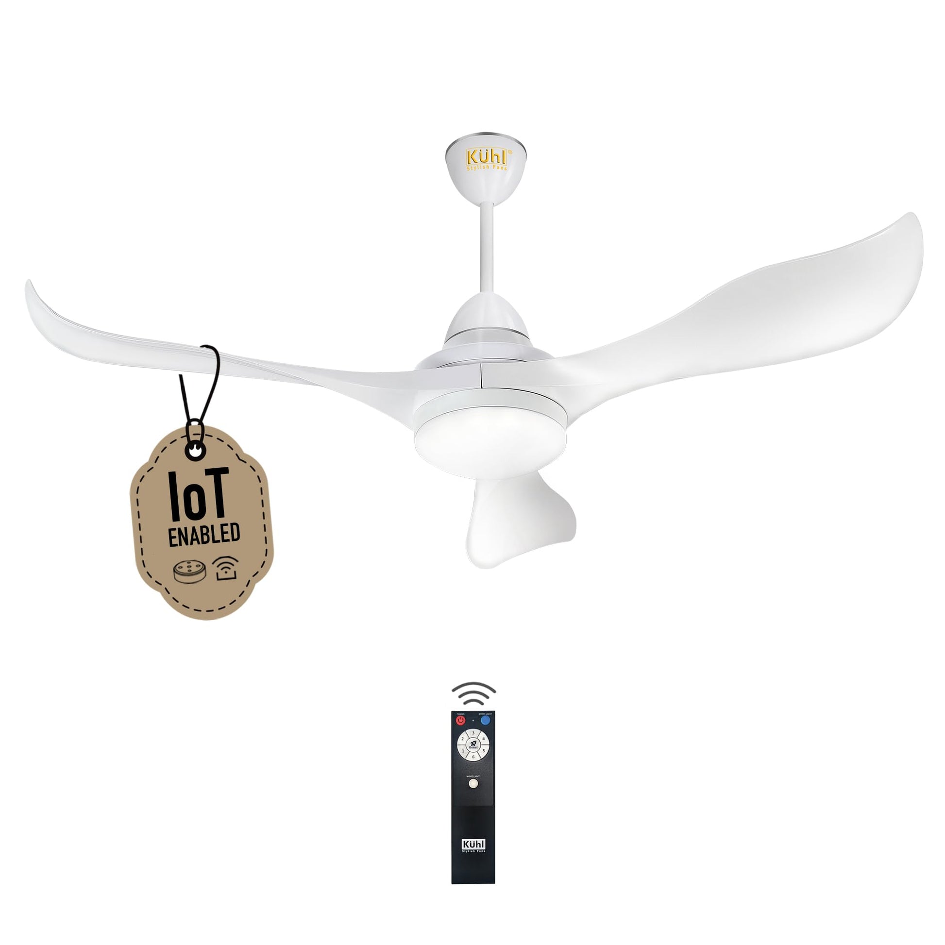 KUHL Twist L31320 mm 65% Power Saving BLDC Ceiling Fan | BEE 5 Star Rated & ISI Marked | High Air Flow |5YearWarranty on Motor By Brand |Free Installation | IoT – Operate via Mobile & Alexa | Brown