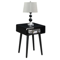 Bedside end Table Open Shelf | Sofa Side Table | Bedroom Table | Tall End Table | Rosewood | Color Black (Brown
