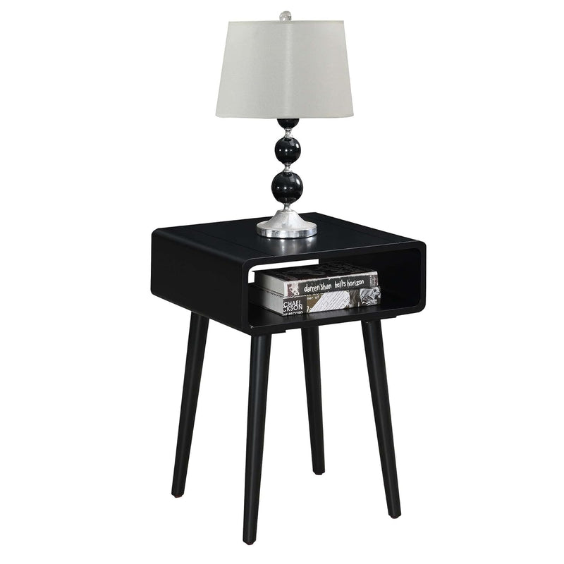 Bedside end Table Open Shelf | Sofa Side Table | Bedroom Table | Tall End Table | Rosewood | Color Black (Brown
