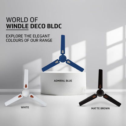 V-Guard Windle Deco BLDC Ceiling Fan for Home | BEE 5 Star Rating | Remote Control | 380 RPM | 1.2 meters | 2-Year Coverage | White