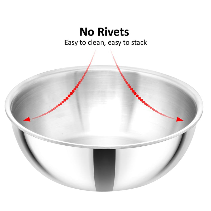 Hawkins 1.5 Litre Metro Kadhai, Triply Stainless Steel Induction Tasla, Silver (SSTA15)