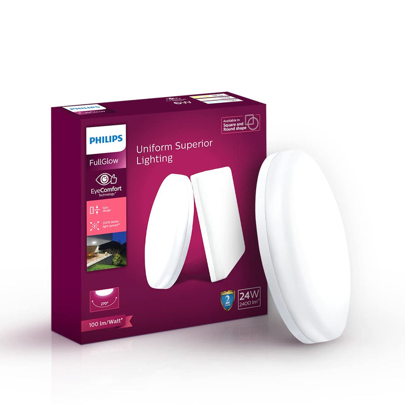 Philips Rimless Full Glow 24-watt Round LED Surface Downlighter for Ceiling