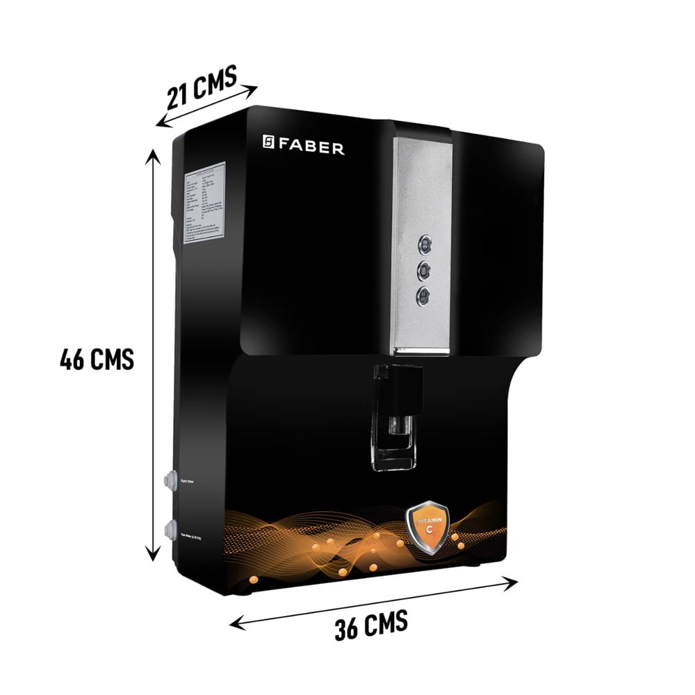 Faber RO+ MAT+Vitamin C,7 Liters Water purifier with 7Stage, Upto 2500 TDS, Black