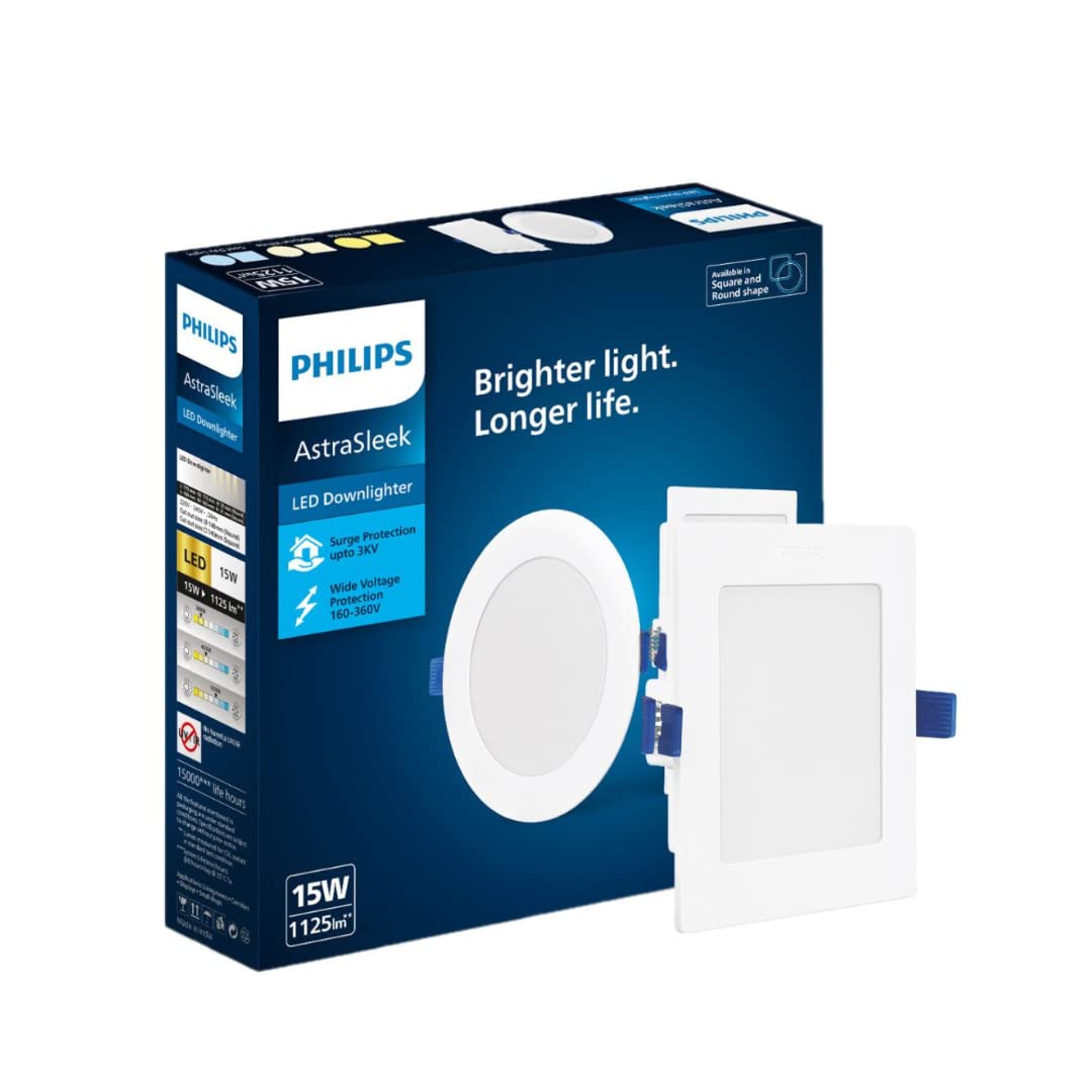 Philips Polycarbonate Astra Sleek 15-watt Square LED Downlighter