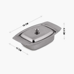 Dynore Stainless Steel Butter Dish/Butter Pot with Lid- Set of 2