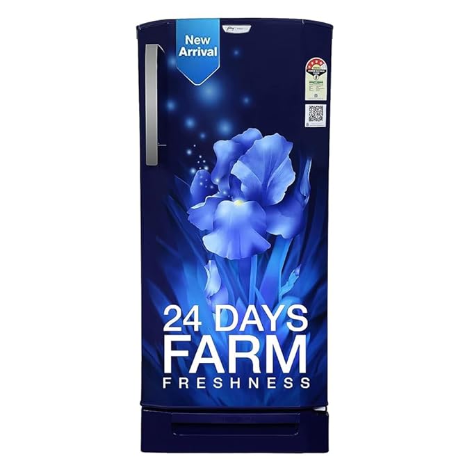 Godrej 180 L 4 Star Turbo Cooling Technology, 24 Days Farm Freshness Direct Cool Single Door Refrigerator With Base Drawer(, RD EDGENEO 207D TDF AQ BL, Aqua Blue (Base Drawer)